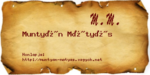 Muntyán Mátyás névjegykártya